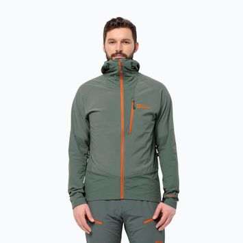 Jack Wolfskin vyriška softshell striukė Alpspitze Hoody hedge green