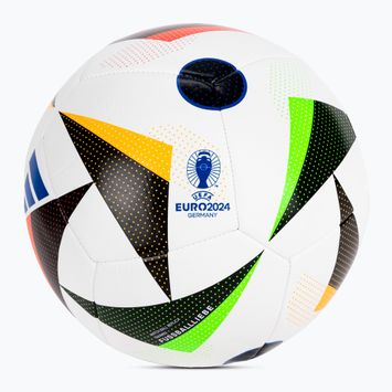 Futbolo kamuolys adidas Fussballiebe Trainig Euro 2024 white/black/glow blue dydis 5