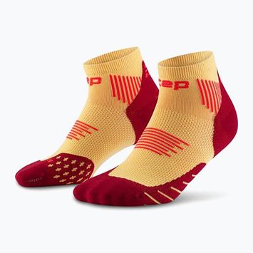 Vyriškos kompresinės kojinės CEP Run Low Cut 5.0 marigold/burgundy