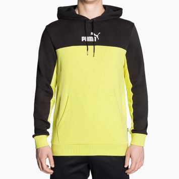 Vyriškas džemperis PUMA ESS+ Block Hoodie TR puma black/lime sheen