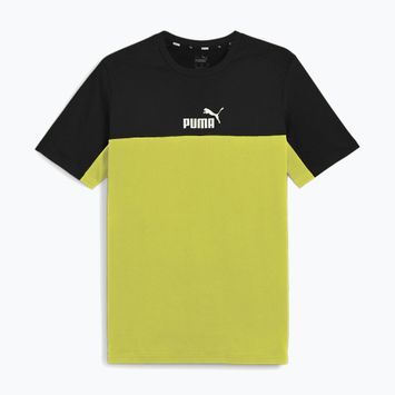 Vyriški marškinėliai PUMA ESS+ Block Tee puma black/lime sheen