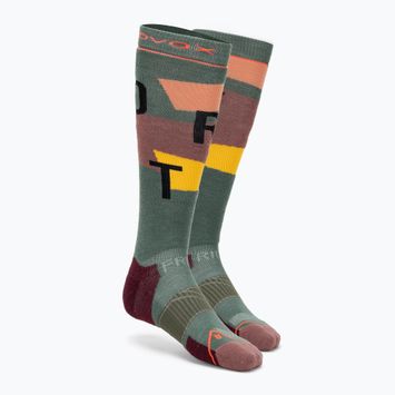 Moteriškos slidinėjimo kojinės ORTOVOX Freeride Long Socks Cozy wild herbs