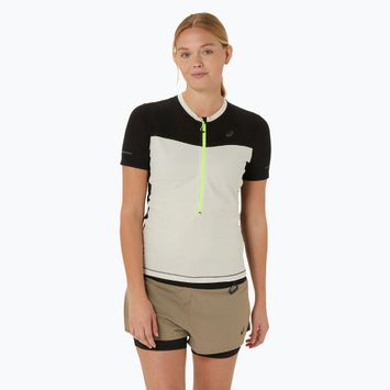 Moteriški bėgimo marškinėliai ASICS Fuijtrail Top oatmeal/performance black