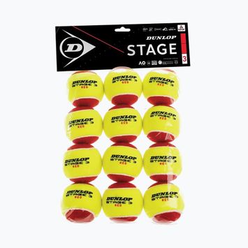Dunlop Stage 3 vaikų teniso kamuoliukai 12 vnt. raudoni/gelsvi 601344