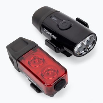 Topeak Set Power Lux Usb Combo dviračio žibintai juodi T-TMS098