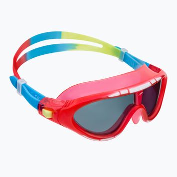 Speedo Rift Junior lava red/japonijos mėlyna/dūmų spalvos vaikiška plaukimo kaukė 8-01213B992