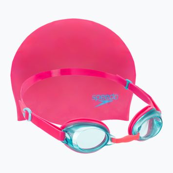 Vaikiškas plaukiojimo rinkinys Speedo Jet V2 Kepuraitė + Akiniai fluo orange/pink assorted
