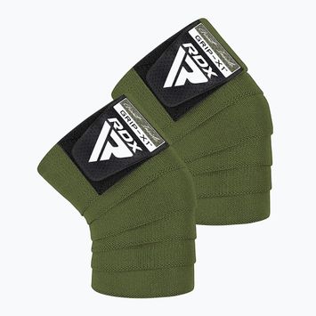 Kelių juostos RDX Compression Elasticated Knee Wrap army green