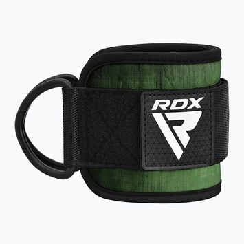 Diržai su kabliukais ant kulkšnies RDX A4 Ankle Straps For Gym Cable Machine army green