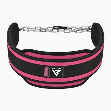 Svorių kilnojimo diržas RDX Pro Dipping Belt 2 Layer pink