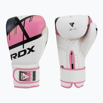 Moteriškos bokso pirštinės RDX BGR-F7 baltos ir rožinės spalvos BGR-F7P