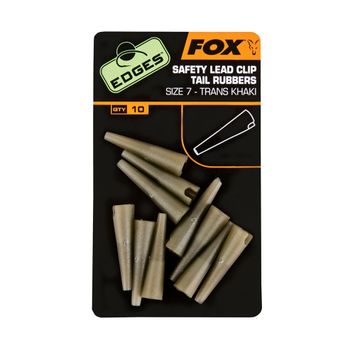 Fox International Edges Lead Clip Tail Rubbers 10 vnt. Trans Khaki CAC478