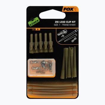 Fox International Secure Zig Lead Clip Kit 5 vnt. Trans chaki CAC722