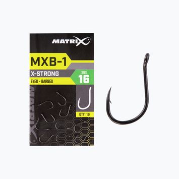 Matrix MXB-1 Spygliuoti kabliukai su akimis 10 vnt. juodos spalvos GHK152