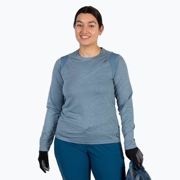 Moteriški dviračių marškinėliai ilgomis rankovėmis Endura Singletrack blue steel