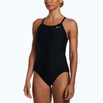 Moteriškas vientisas plaukimo kostiumas Nike Solid Racerback black