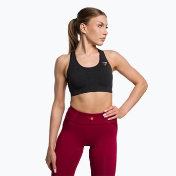 "Gymshark Vital" besiūlė sportinė juoda/marga fitneso liemenėlė