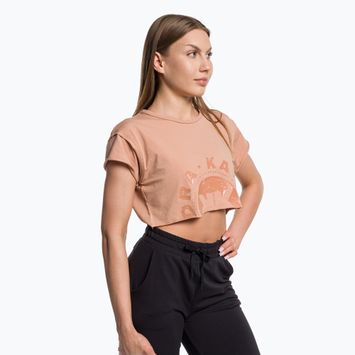 Moteriška "Gymshark KK Twins Raw Crop Top", šilta, buff