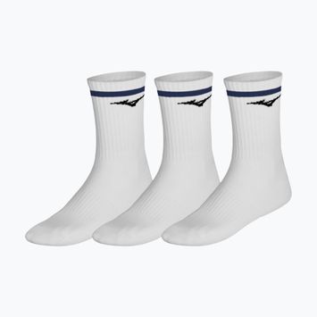 Kojinės Mizuno Training With Line 3 pairs white/estate blue