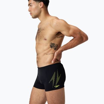 Vyriškos plaukimo trumpikės Speedo Hyper Boom Placement black/hyper yellow