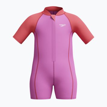 Vaikiškas vientisas plaukimo kostiumėlis Speedo Learn To Swim Neoprene neon violet