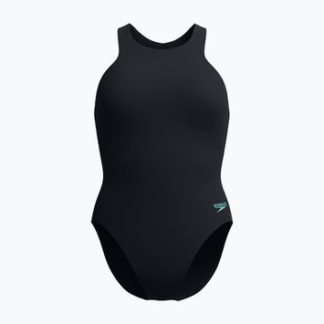 Vientisas moteriškas plaukimo kostiumas Speedo Racer Zip with Built in Swim Bra anthracite
