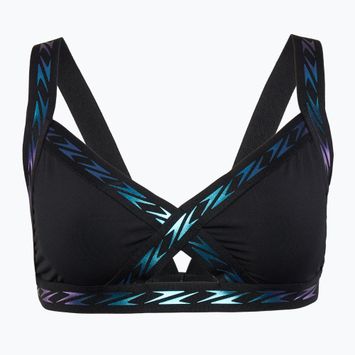 Plaukimo kostiumėlio viršus Speedo Solid Logo Elastic Cross Front Top anthracite