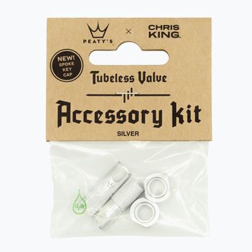 Peaty's X Chris King Mk2 Tubeless Valves Accessory Kit sidabrinis 83805