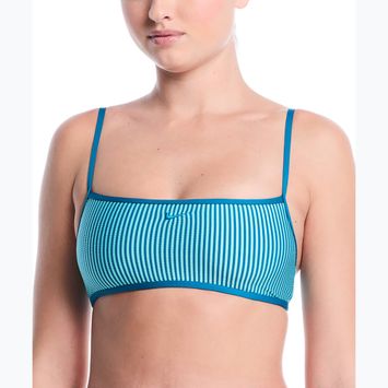 Maudymosi kostiumėlio viršus Nike Ripple Texture Bralette Classic Bikini bleached turquoise