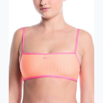 Maudymosi kostiumėlio viršus Nike Ripple Texture Bralette Classic Bikini pink glow