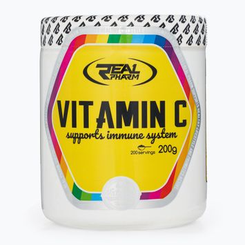 Vitaminas C Real Pharm Vitamin C 200 g braškė/avietė