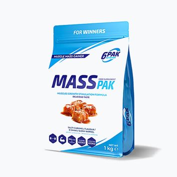 Gainer 6PAK Mass Pak 1000 g sūdytos karamelės