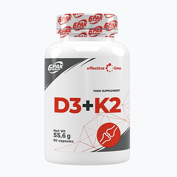 Vitaminai 6PAK D3+K2 90 kapsulių