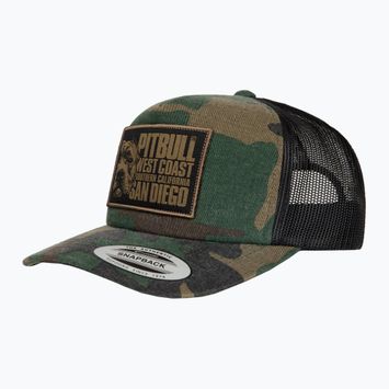 Vyriška kepuraitė su snapeliu Pitbull West Coast Mesh Snapback ,,Blood Dog" Camo Trucker wood/black