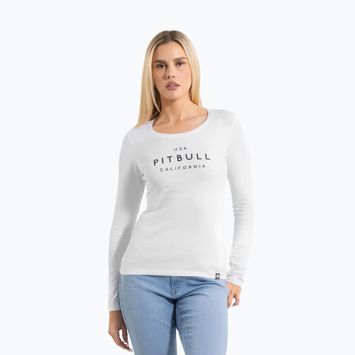Moteriški marškinėliai ilgomis rankovėmis Pitbull Usa Cal Slim Fit white