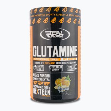 Glutaminas Real Pharm amino rūgštys 500g oranžinė 666268