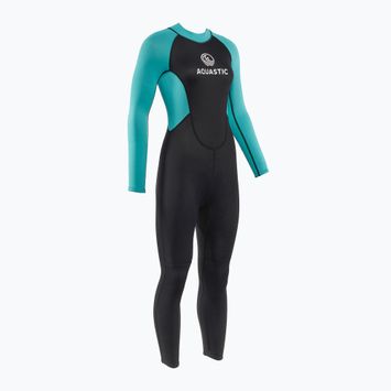 Moteriškas plaukimo hidrokostiumas AQUASTIC Wavey LG WMNS 2 mm juodas/mėtinis