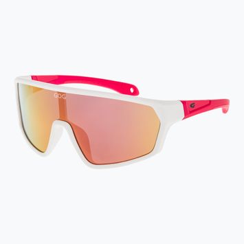 Vaikiški akiniai nuo saulės GOG Flint matt white/neon pink/polychromatic pink