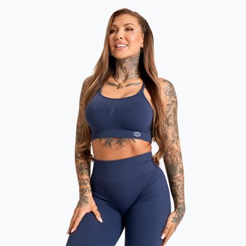 Liemenėlė fitnesui Gym Glamour Push Up 2.0 denim