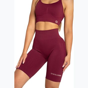 Moteriški treniruočių šortai Gym Glamour Push Up 2.0 merlot