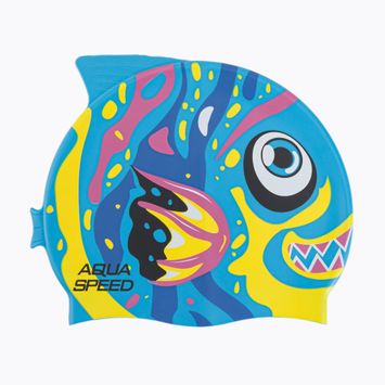 Vaikiška plaukimo kepuraitė AQUA-SPEED Zoo Fish mėlyna/žalia/geltona/rožinė