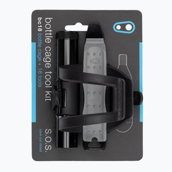 Įrankių rinkinys vandens buteliuko krepšeliui Crankbrothers Multitool S.O.S. BC17 Bottle Cage Kit black