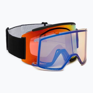 Smith Squad XL juodi/chromapop kasdieniai raudoni veidrodiniai slidinėjimo akiniai M00675