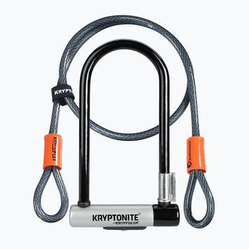 Dviračio užraktas Kryptonite Kryptolok Standard U-Lock + linka Kryptoflex black/grey