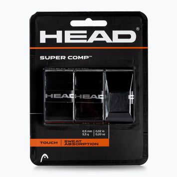 HEAD Super Comp teniso raketės apvyniojimas 3 vnt. juodas 285088