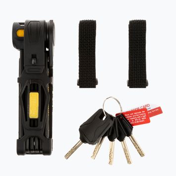 Dviračių užraktas OnGuard Link Plate Lock K9 COMBO FOLDABLE 8116 5 x raktai su kodu juodi ONG-8116