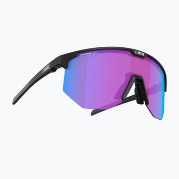 Bliz Hero Nano Optics Nordic Light S2 dviratininkų akiniai matiniai juodi/šviesūs begonijos/violetiniai mėlyni multi