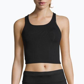 Casall Crop Rib Racerback moteriška treniruočių liemenėlė juoda 20424