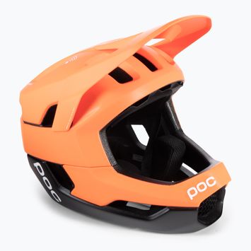 POC Otocon Race MIPS fluorescencinės oranžinės avip/uranio juodos matinės spalvos dviratininko šalmas