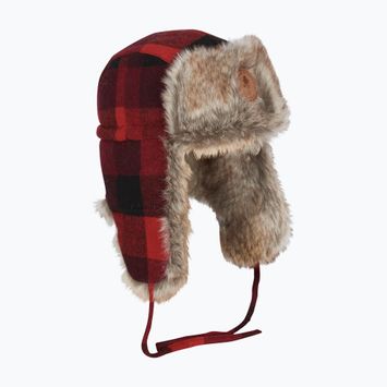 Žieminė kepurė Pinewood Classic Checked Fur red / black